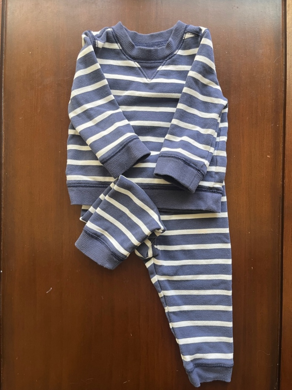 Janie and Jack Navy and White Striped Set